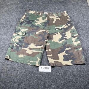 BTL Cargo Shorts Mens 42 Green Camouflage Cotton Utility Pockets Hiking Outdoor